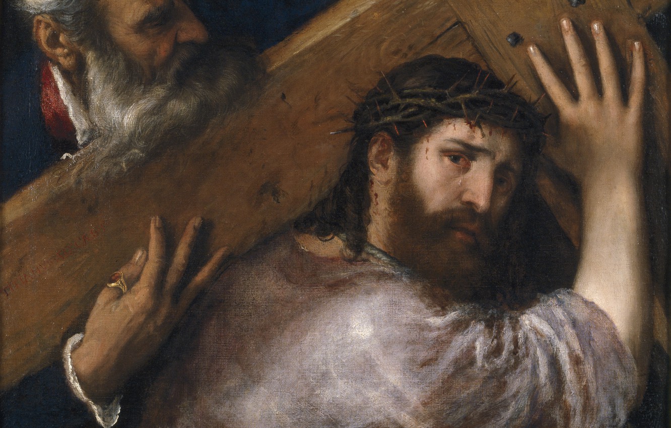 Titian's "Christ Carrying the Cross," circa 1565, depicts the preface to the Resurrection.